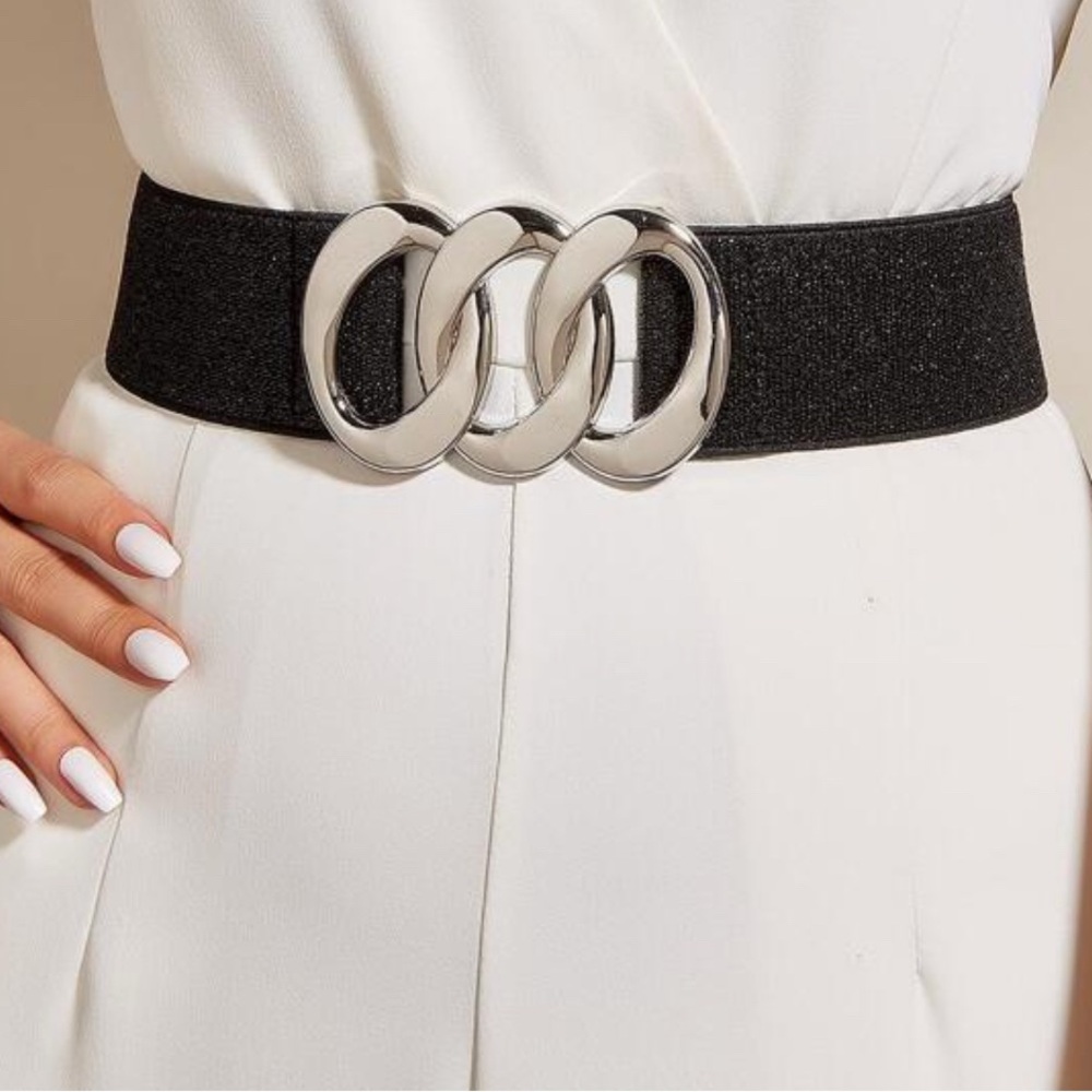 Elegant Black and Silver Belt